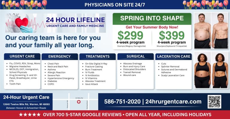 24-Hour Urgent Care in Warren, MI: Care You Can Count On All Year Long